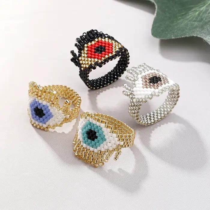 KELITCH turc mauvais œil anneau Unique fête mode bijoux de protection Nazar Boncuk Design déclaration bague cadeau