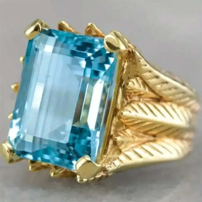Huitan Hyperbole – bague en zircone cubique bleue pour femmes