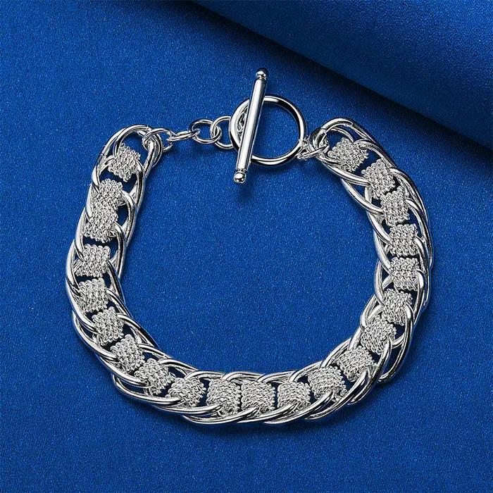 Bracelet en maille ronde exquise de 8 pouces en argent sterling 925