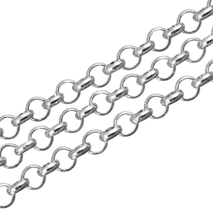 Bracelet à breloques en métal pour ensemble de bijoux, chaîne Rolo bricolage, couleur bronze antique, or et argent, 10m par lot, 2mm/4mm/3/3mm