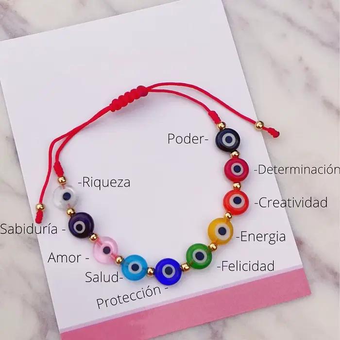 Vlen – Bracelet de Protection contre le mauvais œil pour femmes, chaîne rouge réglable, bijoux faits à la main, breloque œil porte-bonheur, cadeau spirituel
