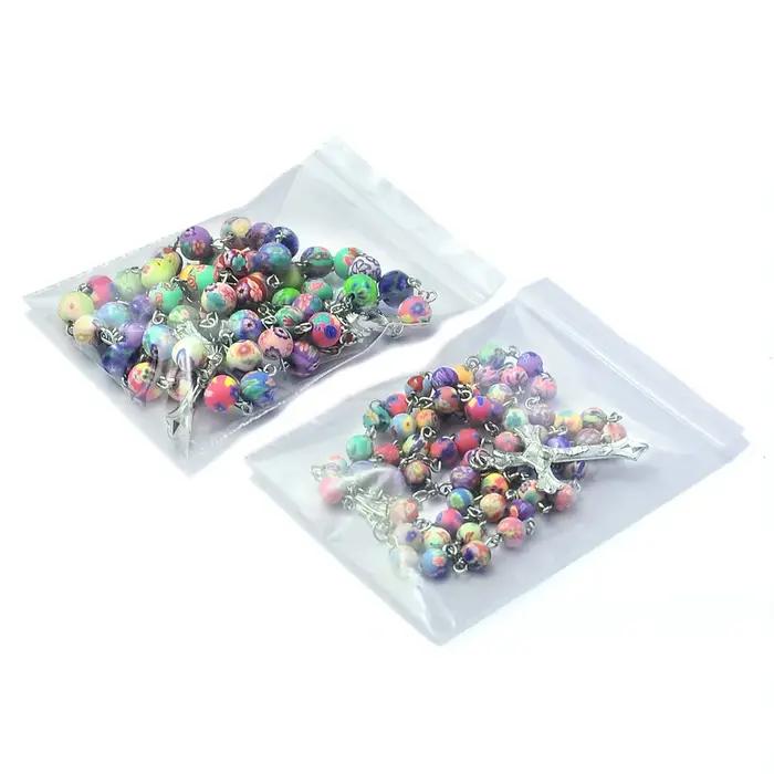 Chapelet multicolore en perles d'argile polymère pour femmes