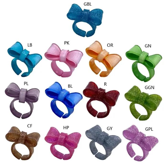 Anneaux d'été en résine colorée réglables pour femmes filles motifs géométriques style rétro chic occassions spéciales