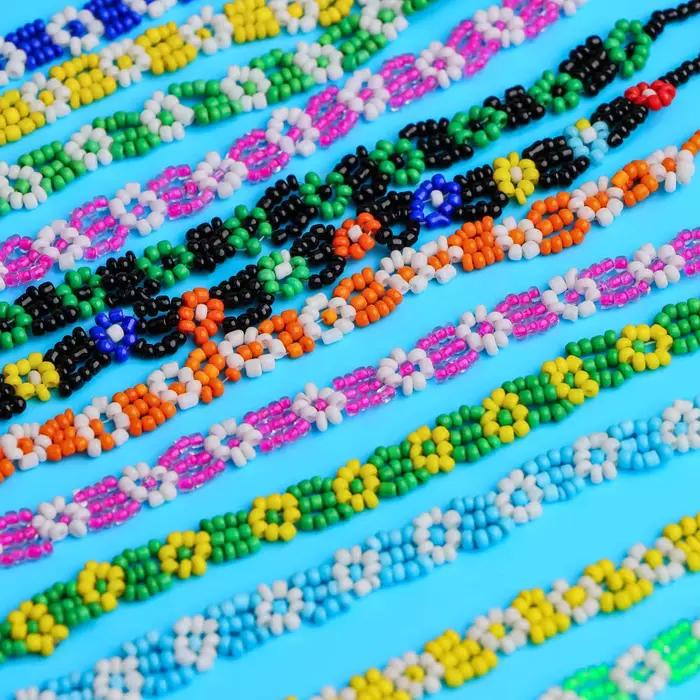 Bracelets multicolores en perles de pop-corn pour femmes