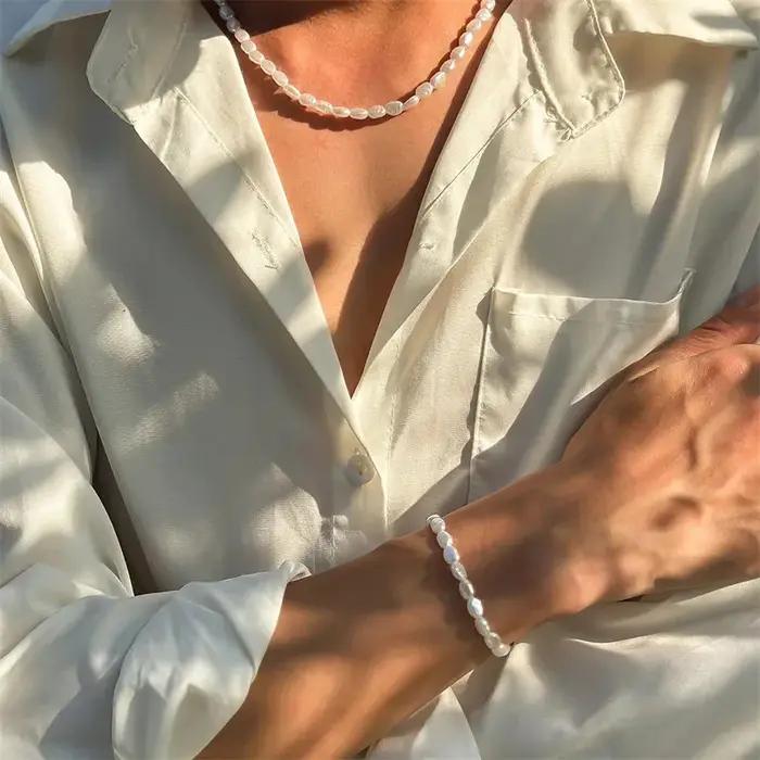 Collier ras du cou en Imitation de perles pour femmes