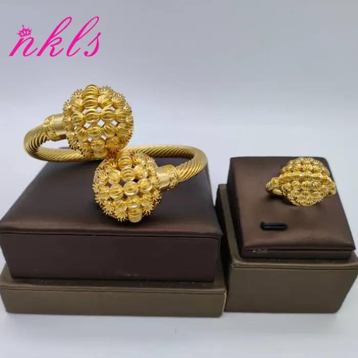 Bracelet de perles de couleur avec ensemble de bagues, Design africain de dubaï, pierre de luxe ital