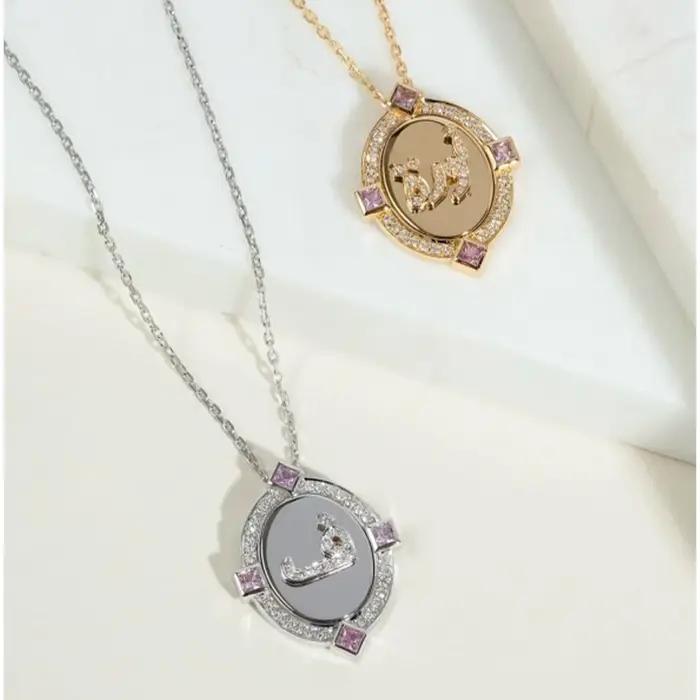 Collier arabe personnalisé pendentif en diamant plaqué or 3D18k