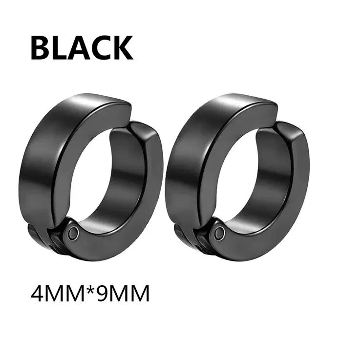 Boucles d'oreilles créoles gothiques en acier inoxydable non piercing pour homme et femme styles punk et modernes occasions spéciales