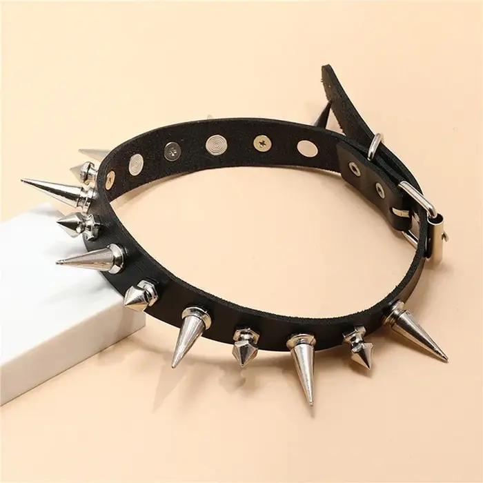 Collier gothique Punk à rivets, ras du cou Y2K pour hommes et femmes, nouvel an, fête de noël, anniv