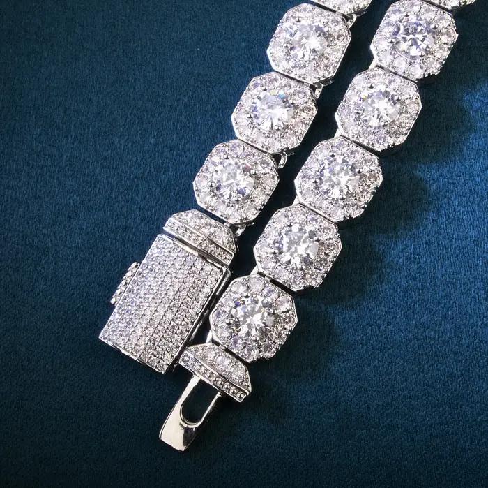 CUC – collier chaîne carrée en grappes de 12mm pour femmes et hommes