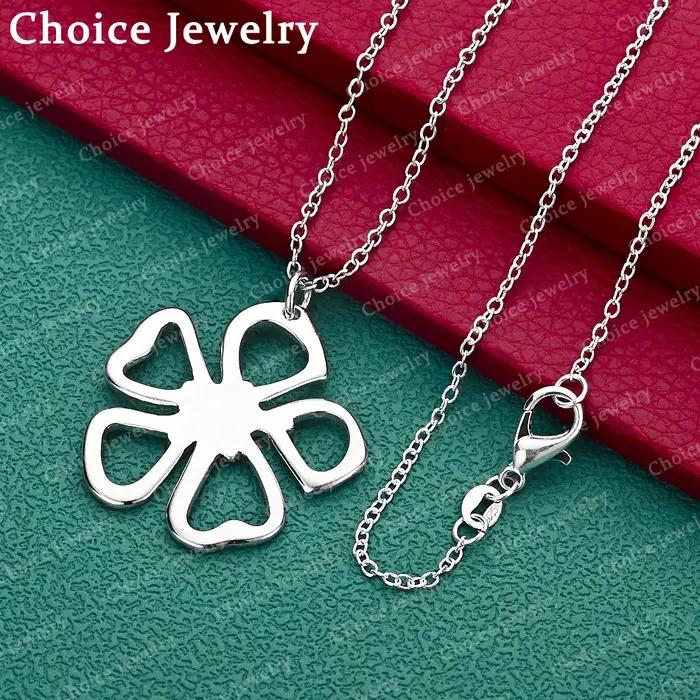 Collier avec pendentif trèfle en argent Sterling 925 pour femmes, bijoux à la mode, classique, fianç