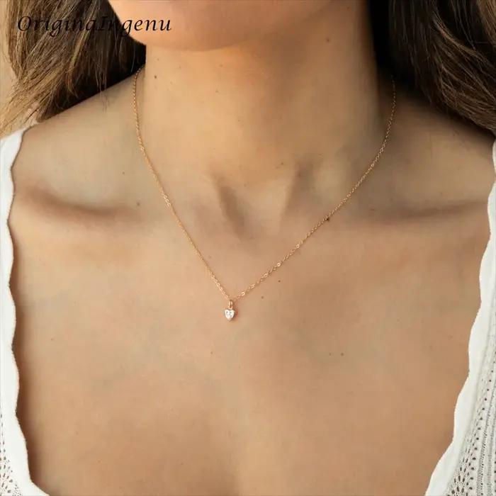 Collier en forme de cœur rempli d'or 14 carats