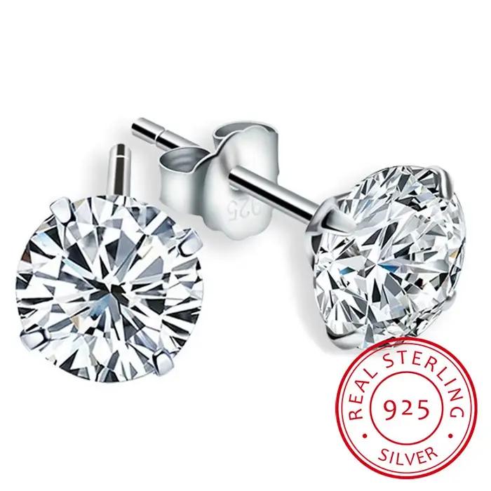 LEKANI cristal mode véritable 925 boucles d'oreilles en argent Sterling pour les femmes de mariage bijoux fins cadeau