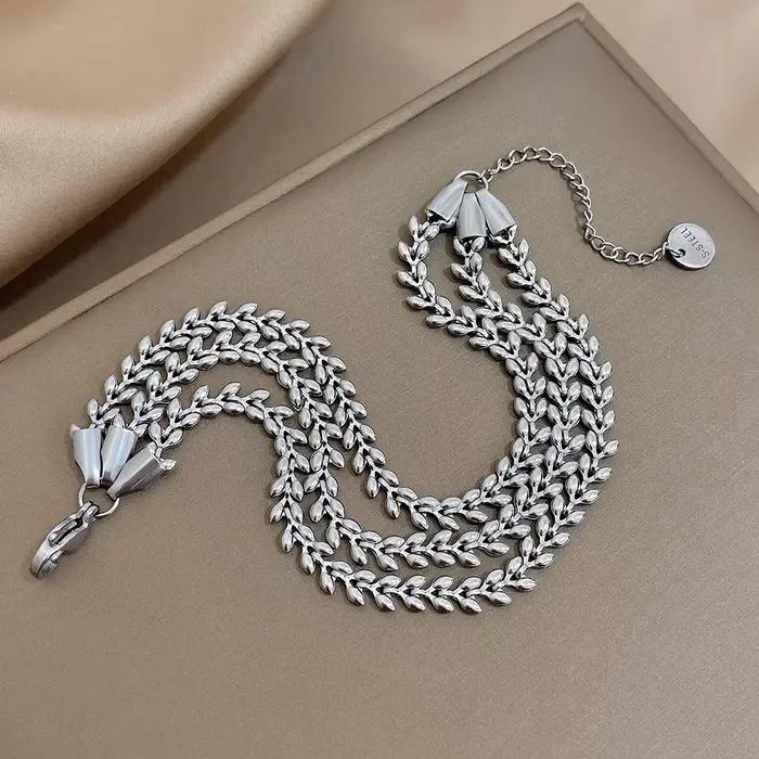 Bracelet en Acier Inoxydable Tressé Élégant pour Femme, Bijoux à la Mode, Cadeaux de ix