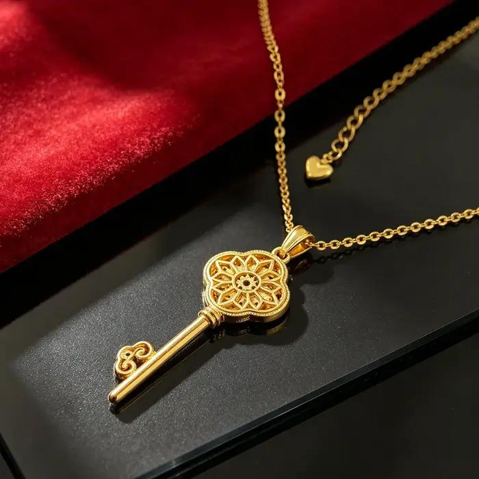 Collier classique en or 18 carats avec fleur et diamants bijou élégant cadeau femme occasions spéciales