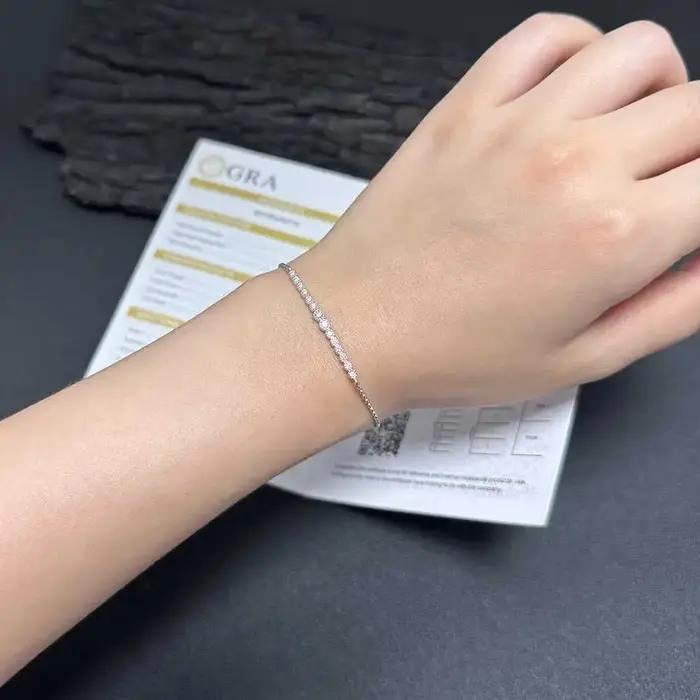 Bracelets en argent sterling S925 incrustés de moissanite VVS1