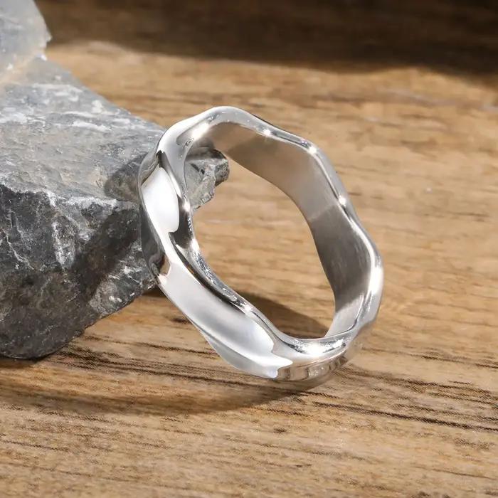 Vnox-Bague de doigt en acier inoxydable pour hommes et garçons