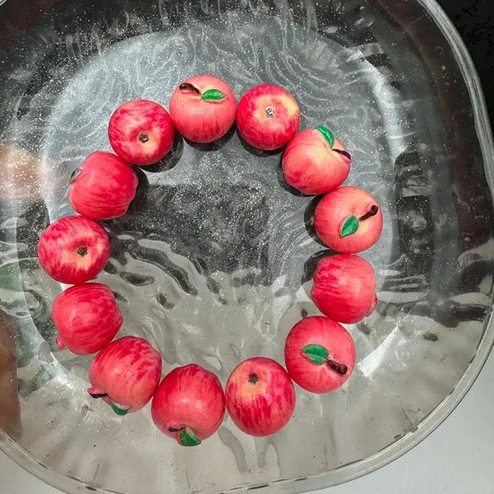 Bracelet de Simulation de Pomme Design Fruit Créatif Bijou Unique Accessoire Tendance Mode Femme Occasions Spéciales