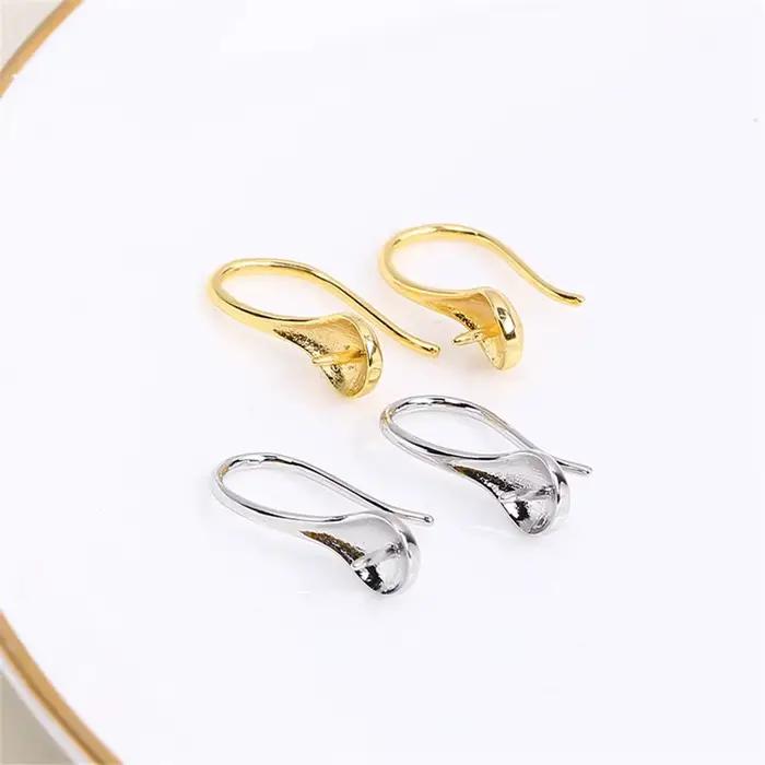 Boucles d'oreilles en perles d'or 14K, Base de réglage, Simple, mode, fait à la main, résultats de f