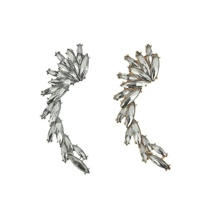 Boucles d'oreilles à clip en strass plaquées d'argent pour femmes et filles style moderne avec motif animal de compagnie à offrir pour occasions spéciales