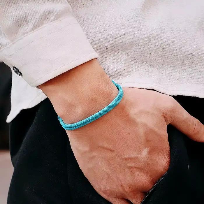 Bracelet en corde réglable pour homme chaîne fine 4mm unique porte-bonheur occassions spéciales nouveau modèle