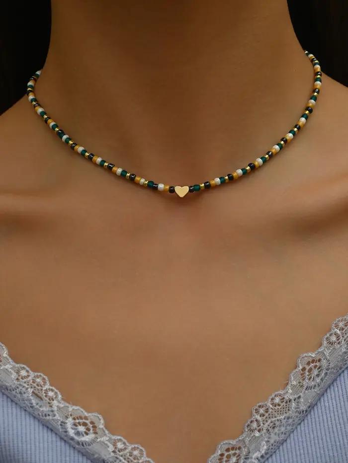 Collier bohème en perles pour femmes élégantes occasions spéciales tracker d'humeur style mode harmonie naturelle