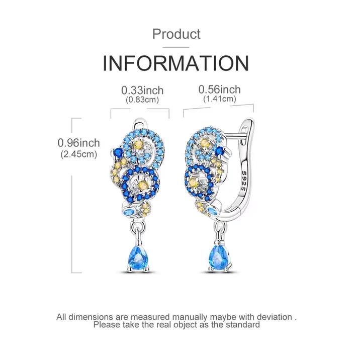 Boucles d'oreilles Van Gogh en argent Sterling 925, nuit étoilée, goutte d'eau en Zirconium pour femmes, bijoux cadeaux d'anniversaire de mariage