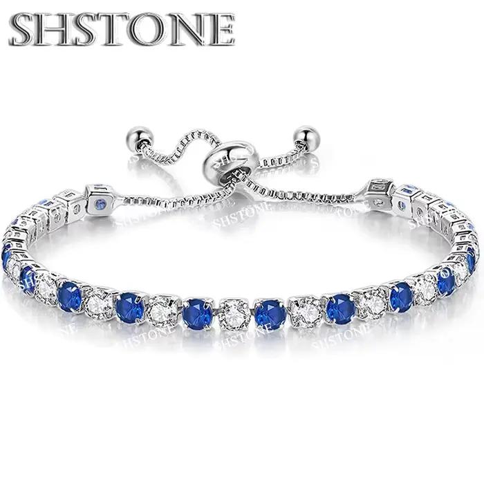 Bracelet en argent Sterling 925 Noble, chaîne de luxe, couleur cristal, bijoux à main pour femmes, b