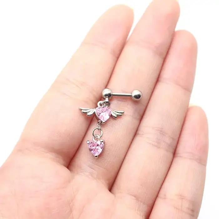 Boucles d'oreilles en forme d'aile d'ange en forme de cœur