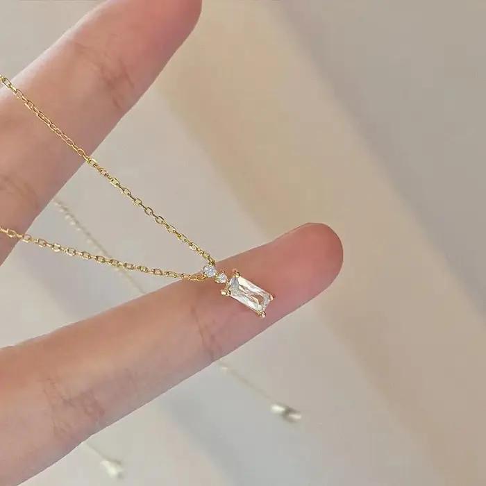 Huitan – collier délicat avec zircone brillante pour femme
