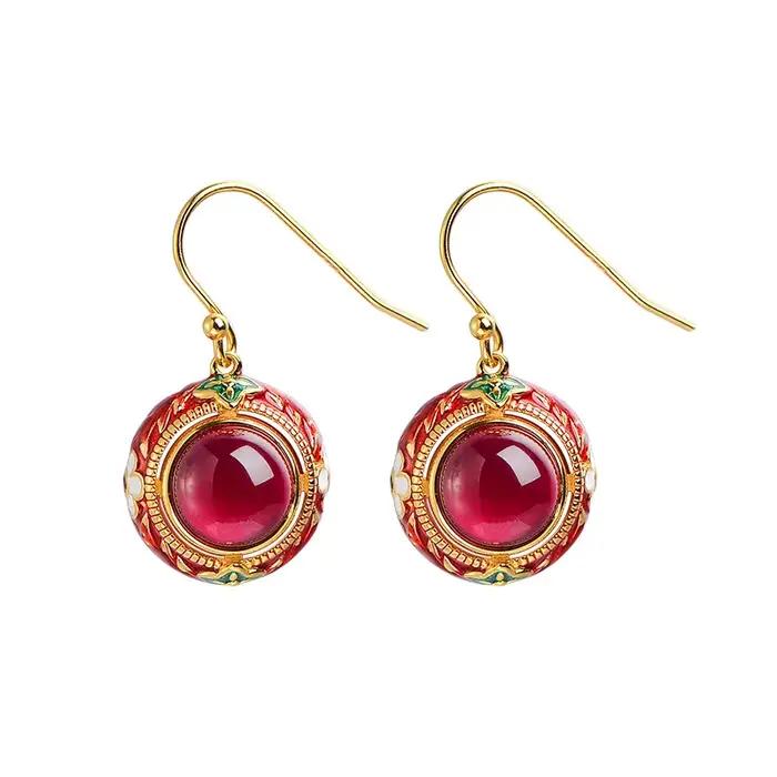 Ensemble de bijoux en cornialine naturelle pour femmes