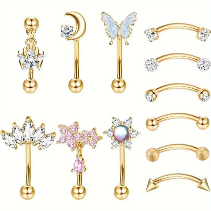 Florideco 1PC acier inoxydable Rook Piercing bijoux