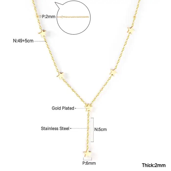 Collier Étoile en Acier Inoxydable pour Femme et Fille