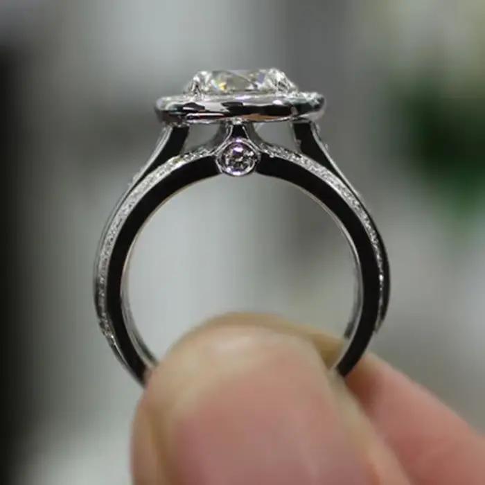 Bagues de mariage rondes simples pour femmes, argent 100%, zircone cubique, pierre blanche, bague de fiançailles, Bijoux pour femmes, 925