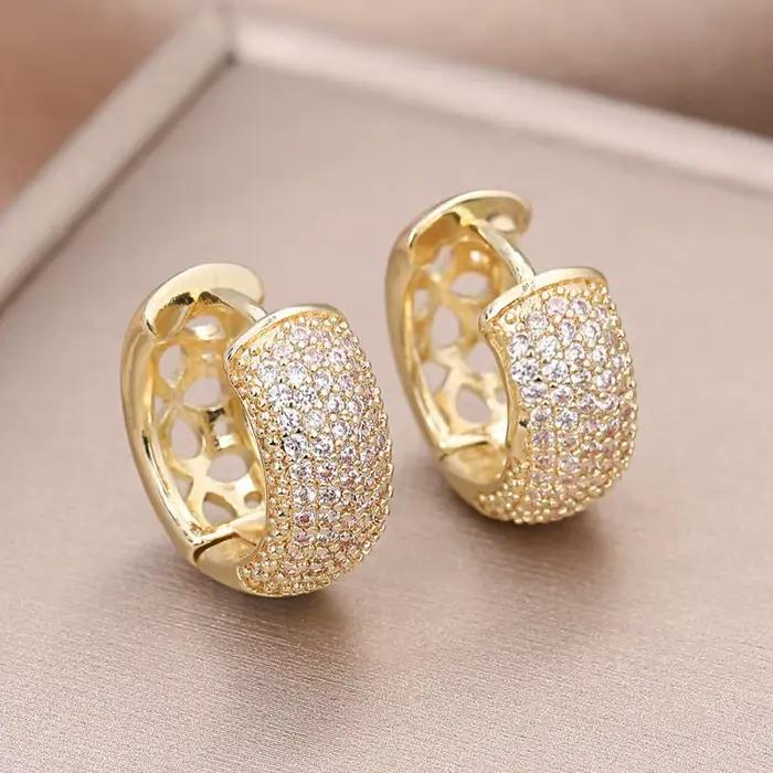 Boucles d'oreilles en argent Sterling 925 zirconium blanc rock hiphop vintage pour femmes occasions spéciales