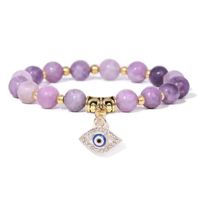 Bracelet de perles de pierre de sodalite bleue