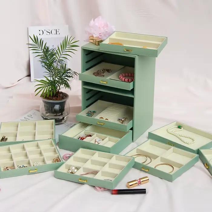 Grande boîte de rangement pour bijoux pour femmes