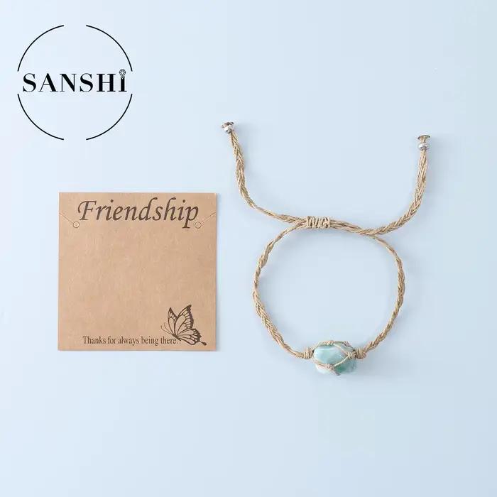 Bracelet en pierre naturelle tissée à la main
