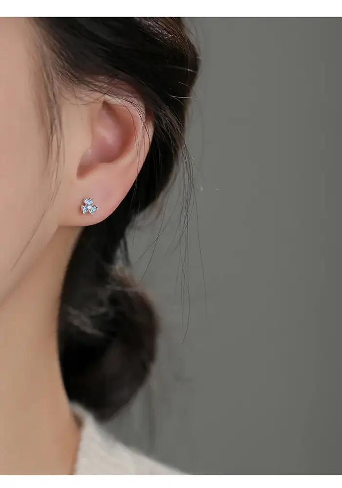 Boucles d'oreilles en argent Sterling 925 et Zircon pour femmes