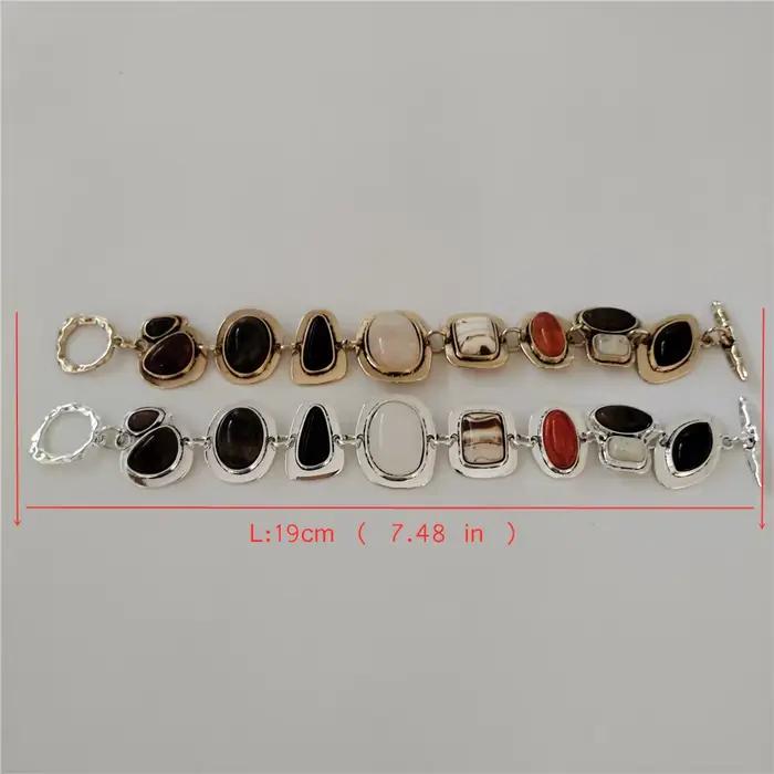 Bracelets vintage indiens résine style bohème ethnique maillons métalliques plaqués or argent bracelets breloques bijoux femmes occasions spéciales