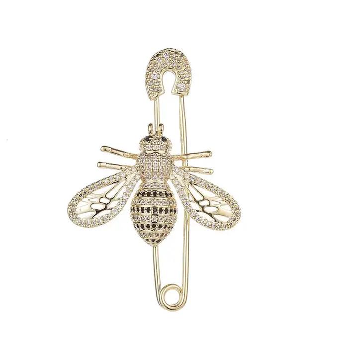 Broches de luxe en cristal en forme d'abeille pour femmes élégantes et occasions spéciales