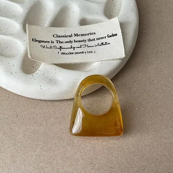 Bague en mélange de résine irrégulière de style bohème rétro 1 pièce pour femmes
