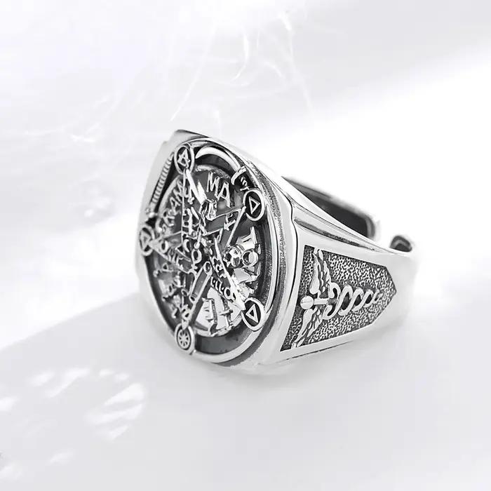 Eudora-Bague Ajustable Pentagramme en Argent Sterling 925