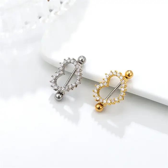 1 paire de bijoux de piercing pour les mamelons en titane