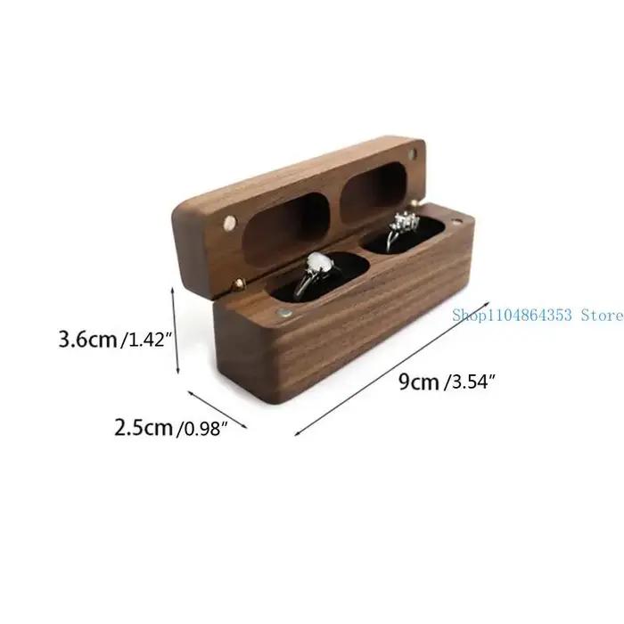 Boîte à alliances en bois décorative avec couvercle