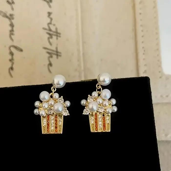 Ensemble de bijoux VKVVA élégant et tendance avec perles popcorn et zircon