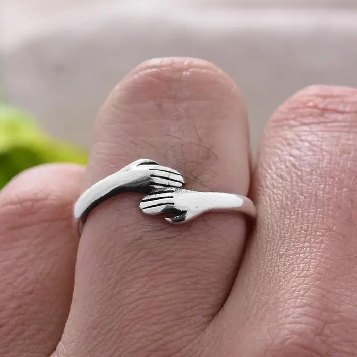 Bague en argent thaïlandais aux ailes élégantes pour femmes occasions spéciales cadeau anniversaire noël bureau carrière
