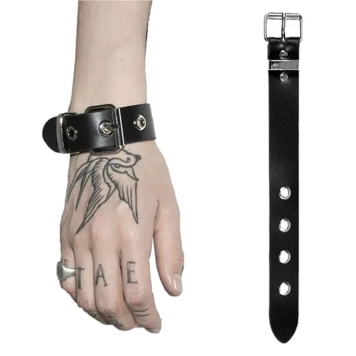 Bracelet à large sangle à longueur réglable, adapté à fête Punk E0BE