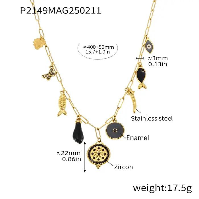 Collier chaînes en acier inoxydable pour femmes