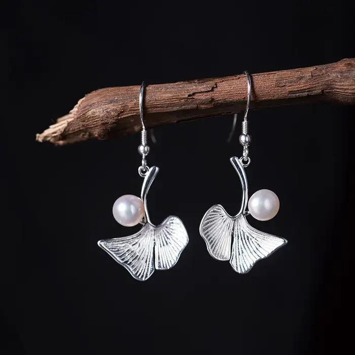 Amxiu – boucles d'oreilles en perles naturelles faites à la main, bijoux en argent Sterling 925 véri
